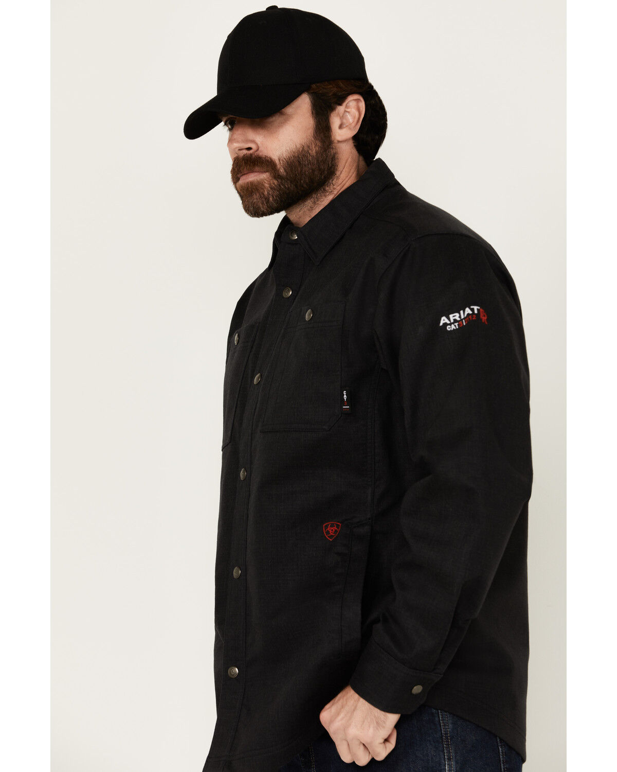 Image #2 - Ariat Men's FR Ripstop Softshell Shirt Jacket - Tall, Black, hi-res