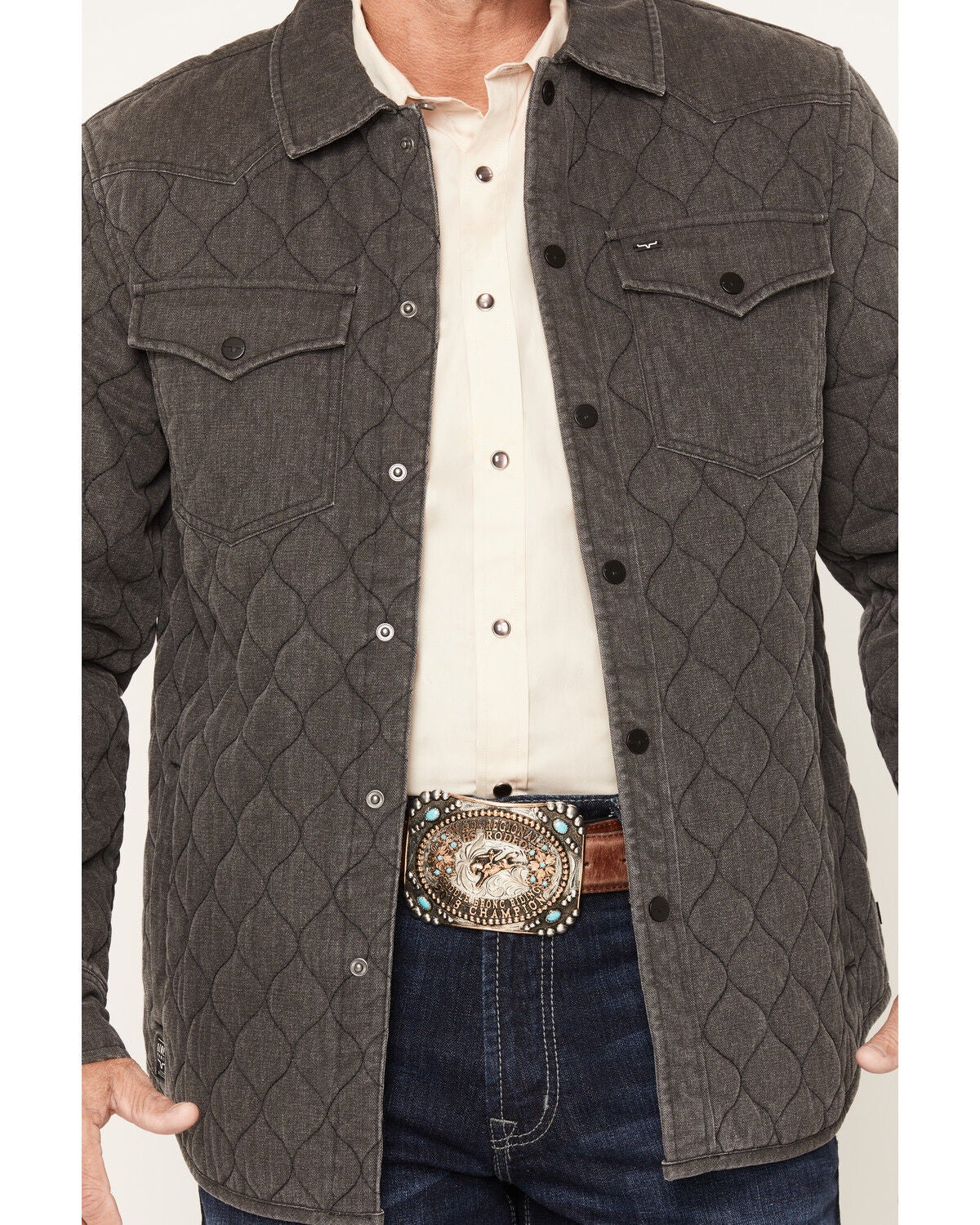 Image #3 - Kimes Ranch Men's Madison Quilted Shirt Jacket, Charcoal, hi-res