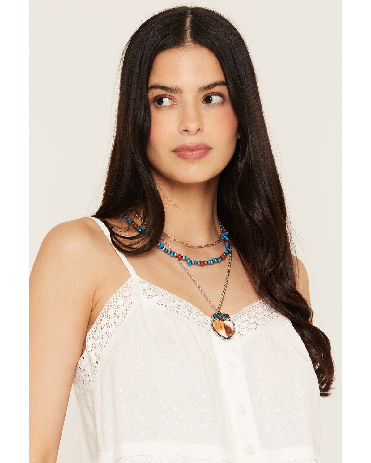 Image #1 - Shyanne Women's American Heritage Layered Necklace, Silver, hi-res