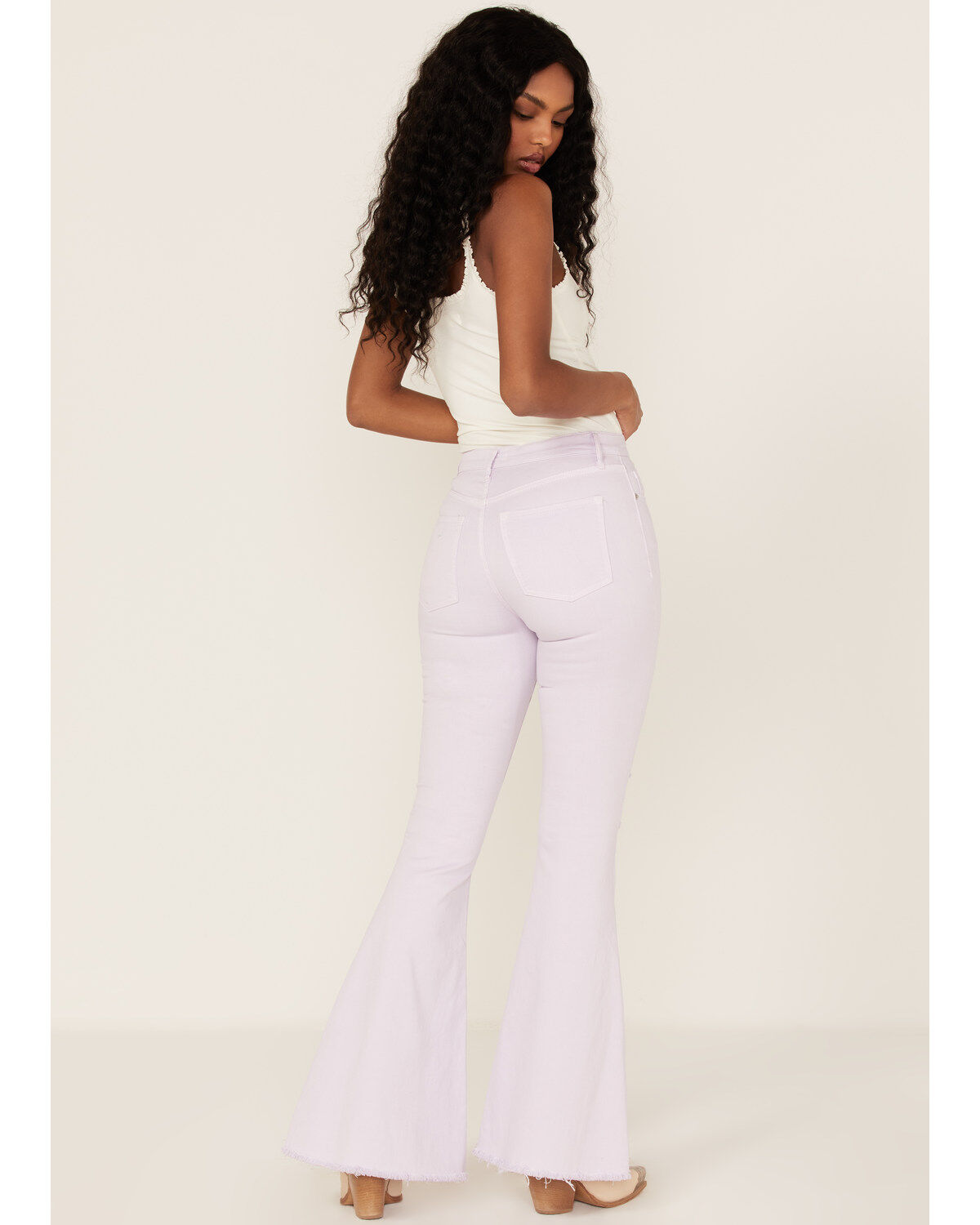 Image #3 - Sneak Peek Women's High Rise Distressed Flare Jeans, , hi-res