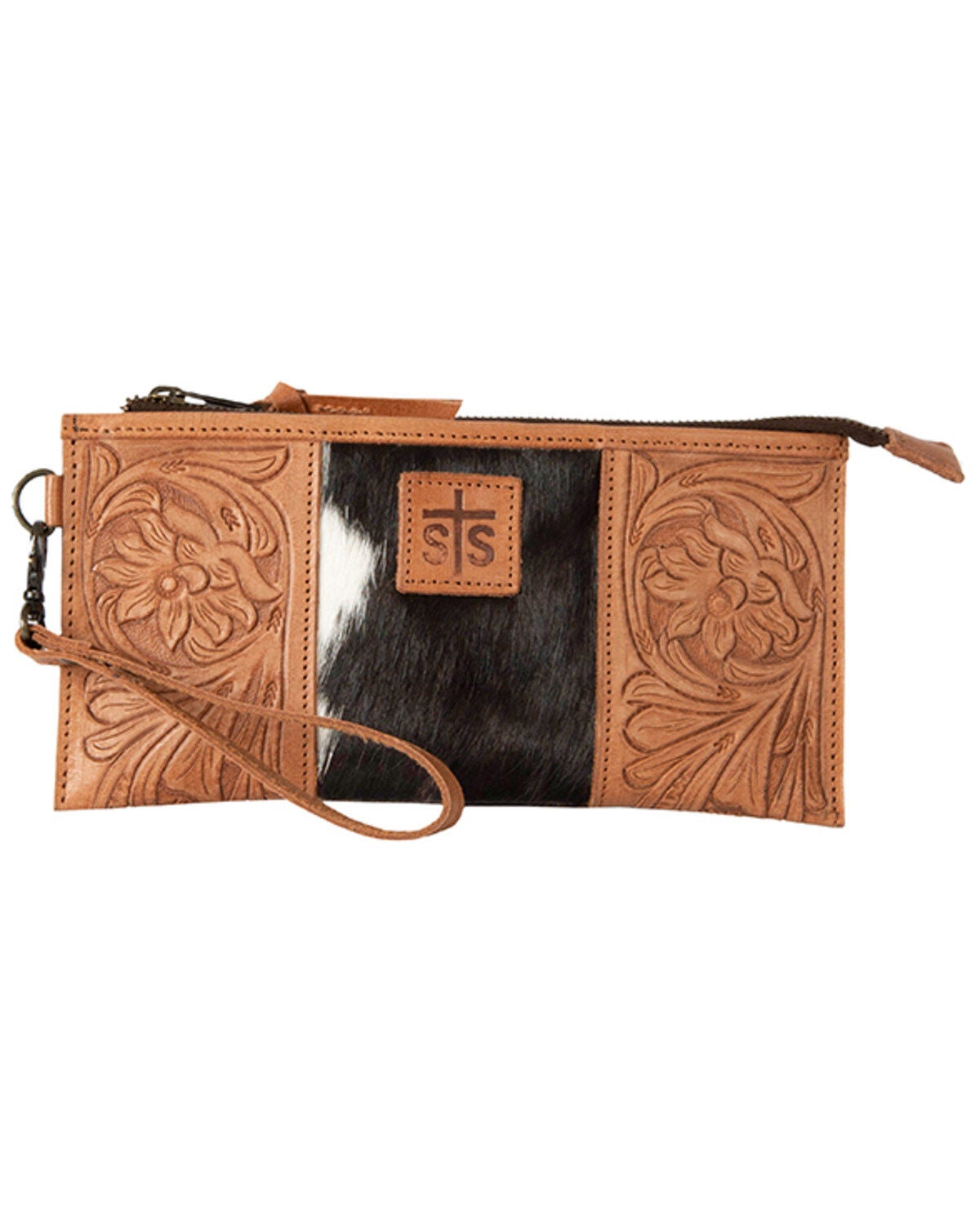 Image #1 - STS Ranchwear By Carroll Women's Yipee Kiyay Wristlet Clutch, Brown, hi-res