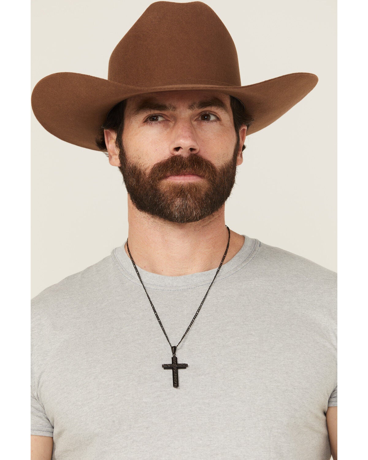 Cody James Men's Textured Cross Necklace, Silver, hi-res
