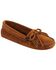 Women's Minnetonka Kilty Suede Softsole Moccasins, Brown, hi-res
