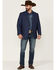Cody James Men's Piped Patch Button-Down Western Sportcoat , Navy, hi-res