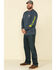 Image #3 - Carhartt Men's M-FR Midweight Signature Logo Long Sleeve Work Shirt - Tall , Dark Blue, hi-res