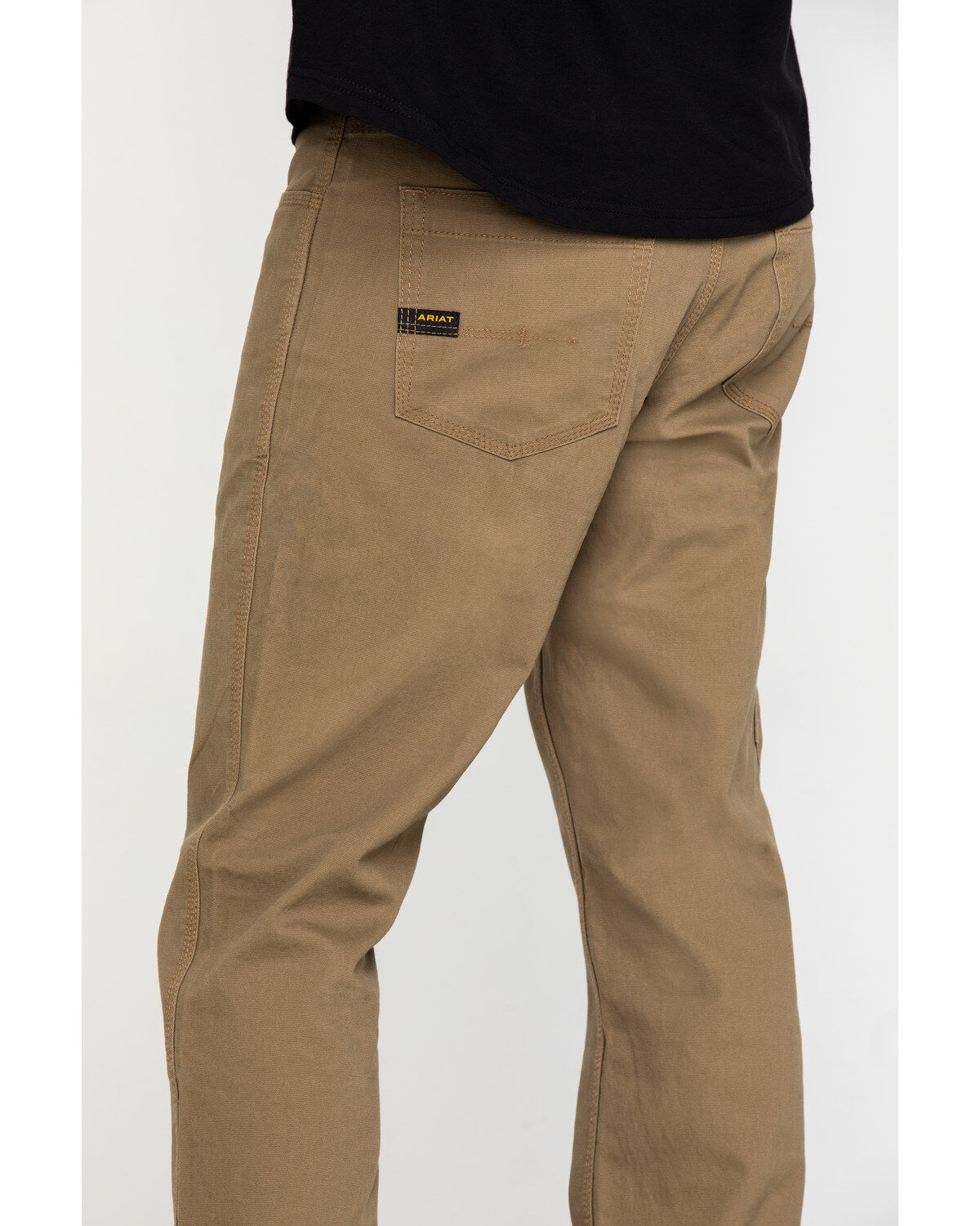 Image #4 - Ariat Men's Khaki Rebar M4 Made Tough Durastretch Straight Leg Work Pants, Beige/khaki, hi-res