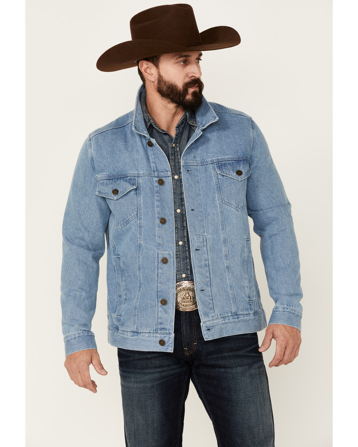Image #2 - Cody James Men's Coasting Light Wash Button-Front Unlined Denim Jacket, Indigo, hi-res