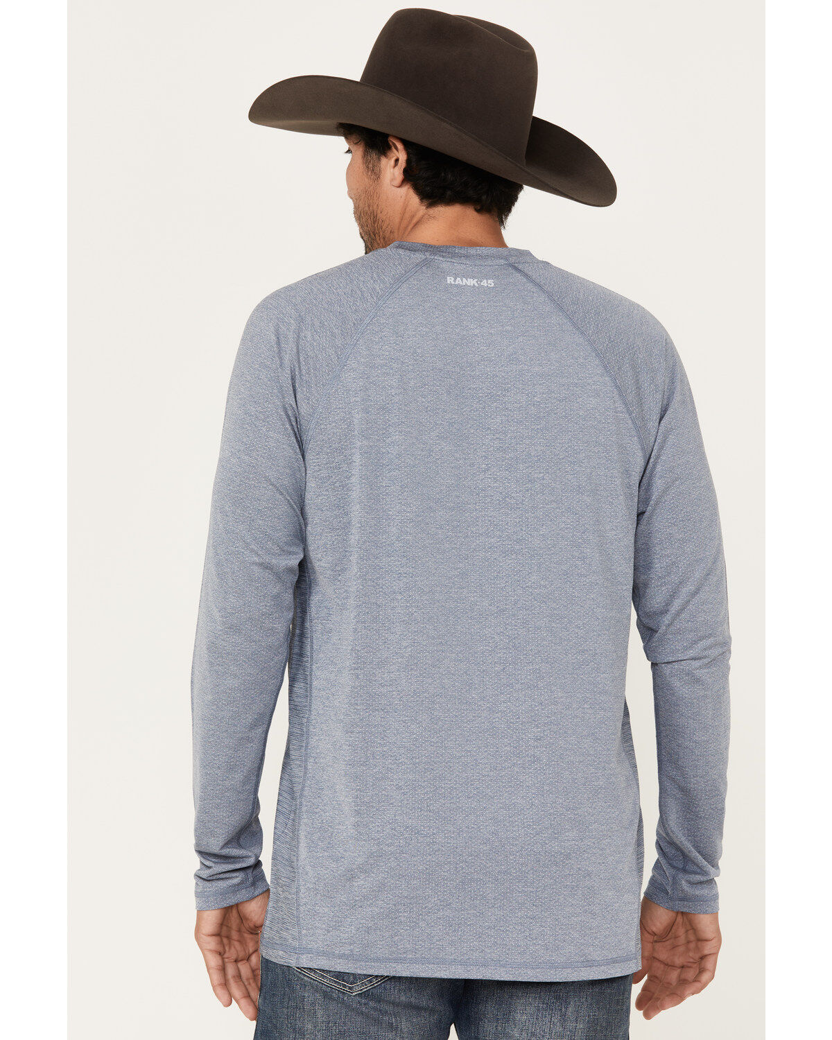 Image #4 - RANK 45® Men's Solid Performance Long Sleeve T-Shirt, Royal Blue, hi-res