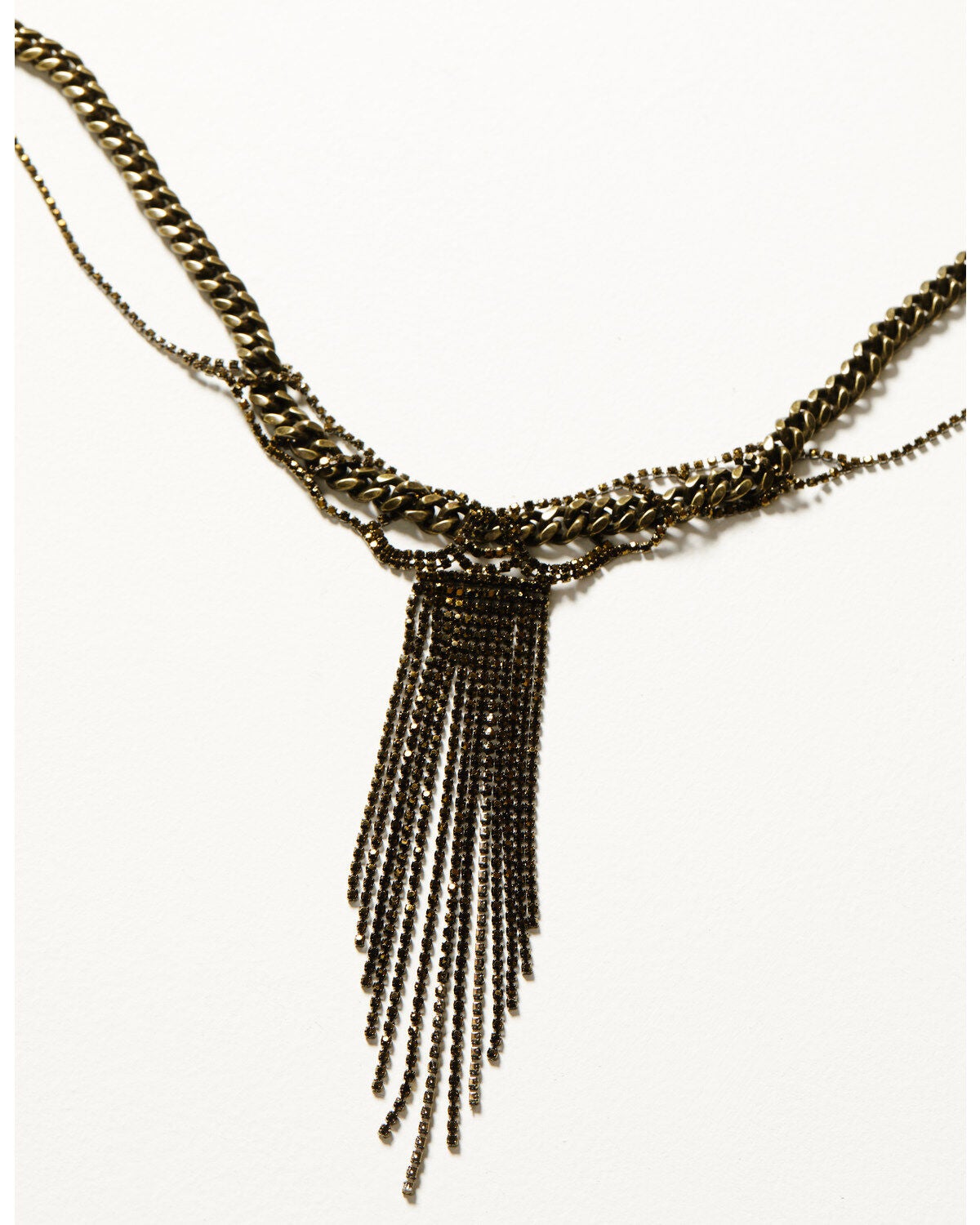 Wonderwest Women's Fringe Statement Necklace, Pewter, hi-res