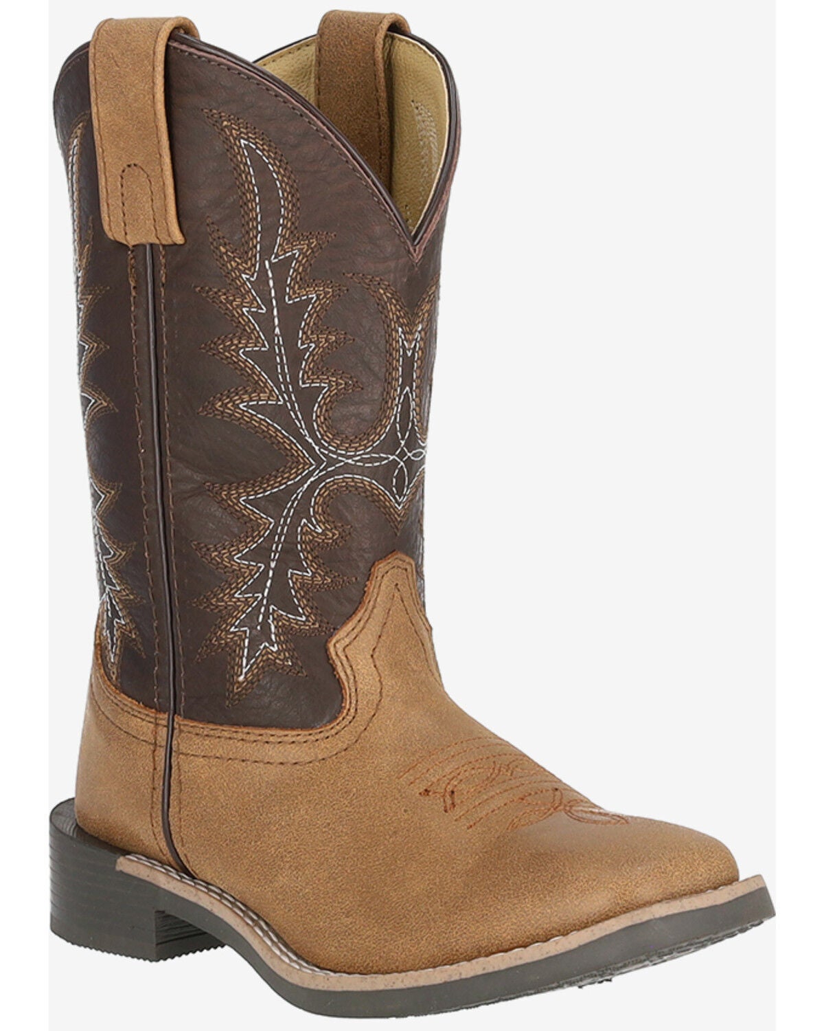Smoky Mountain Little Boys' Adobe Performance Western Boots - Broad Square Toe, Brown, hi-res