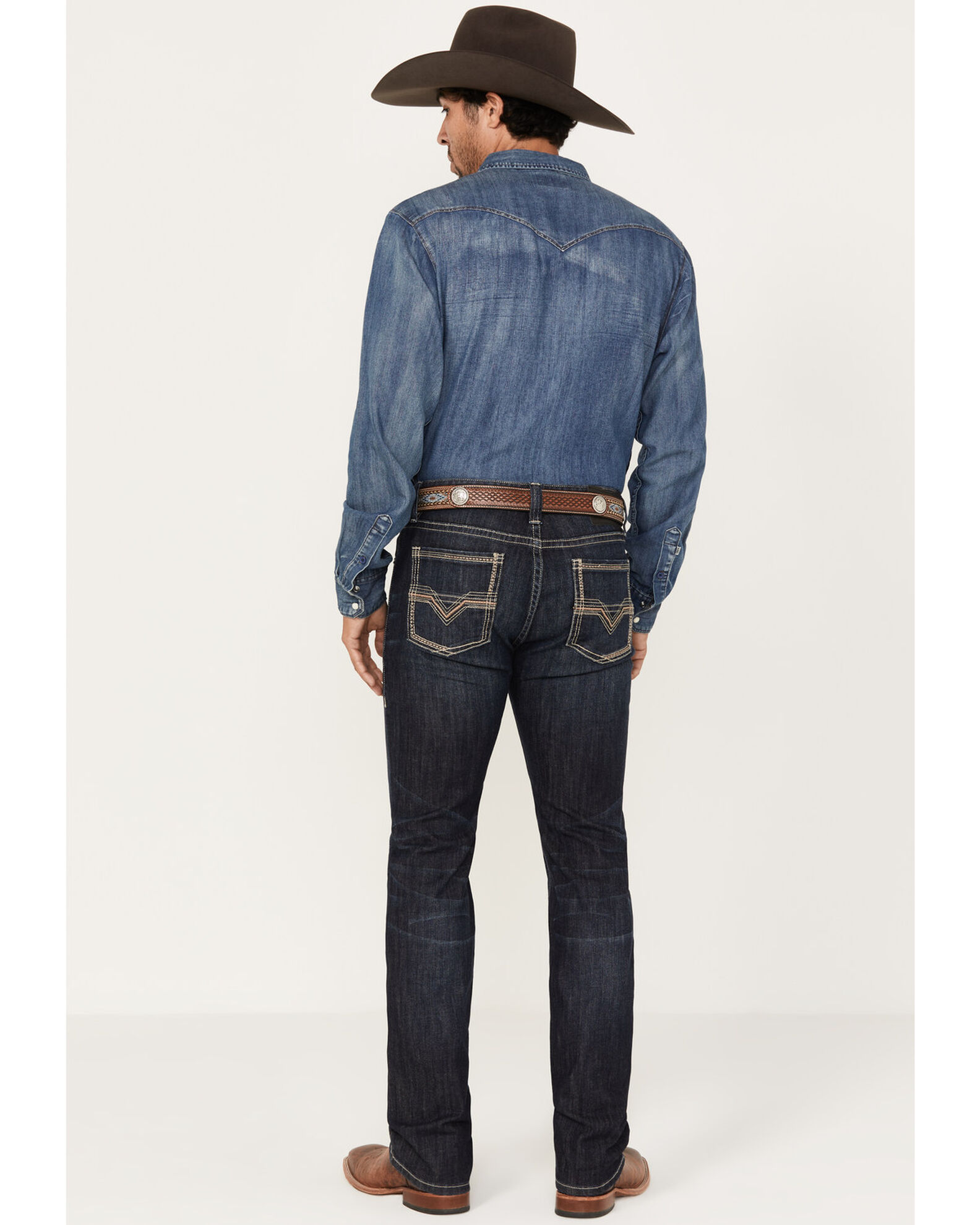 Rock & Roll Denim Men's Revolver Dark Vintage Wash Slim Straight Reflex Denim Jeans
