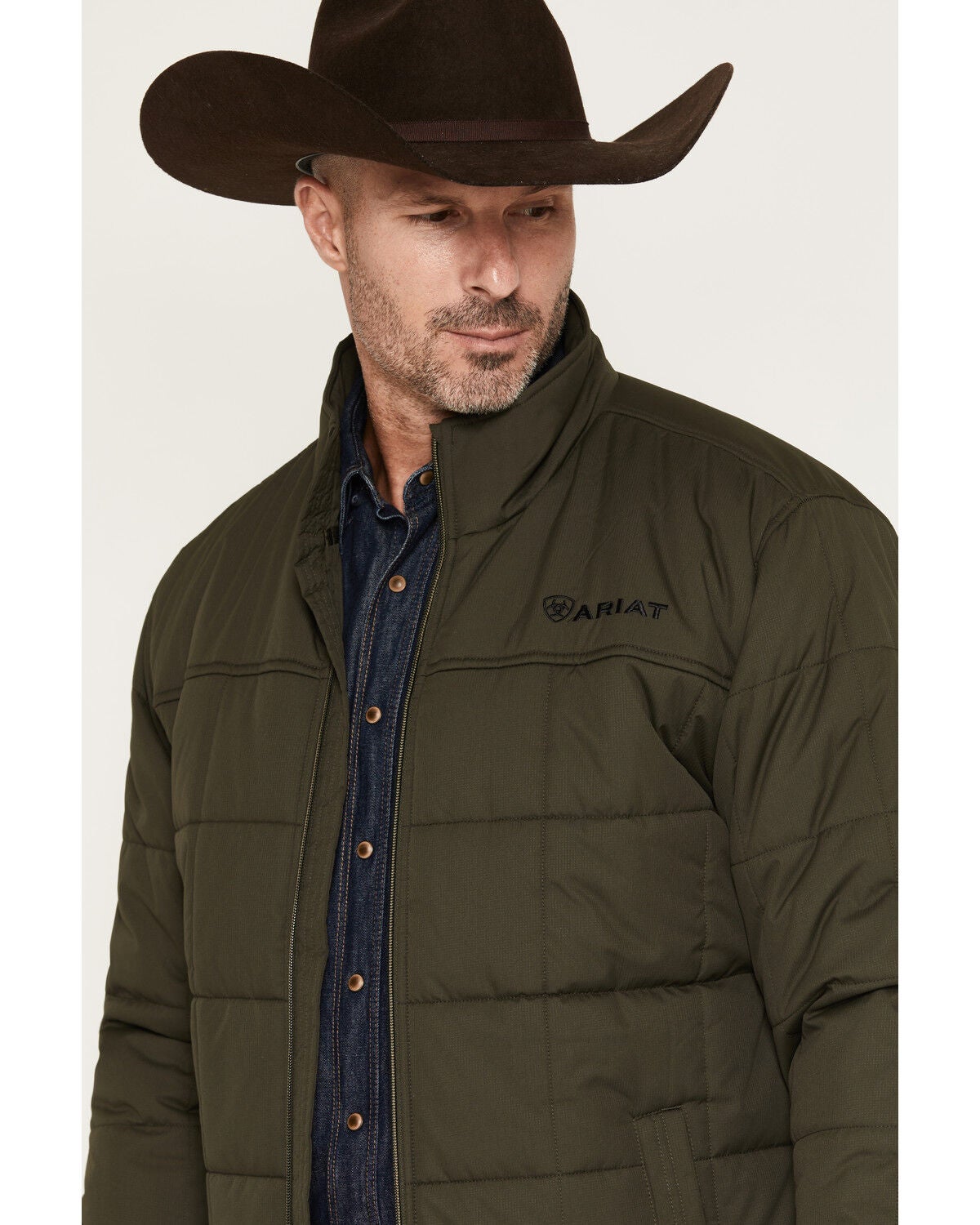 Image #2 - Ariat Men's Solid Crius Insulated Concealed Carry Jacket, Forest Green, hi-res