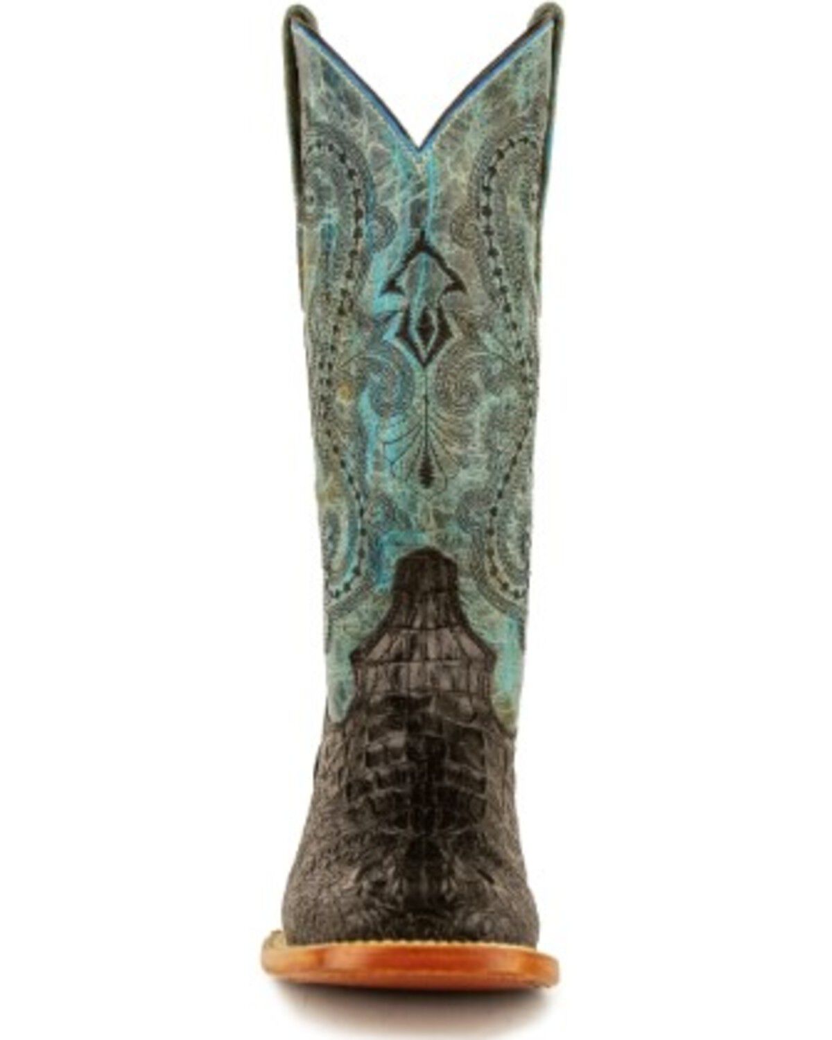 Image #3 - Ferrini Women's Caiman Tail Print Western Boots, Black, hi-res