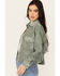 Image #2 - BLANKNYC Women's Faux Suede Fringe Jacket, Green, hi-res