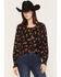 Image #1 - Saltwater Luxe Women's Nera Floral Print Long Sleeve Blouse, Black, hi-res