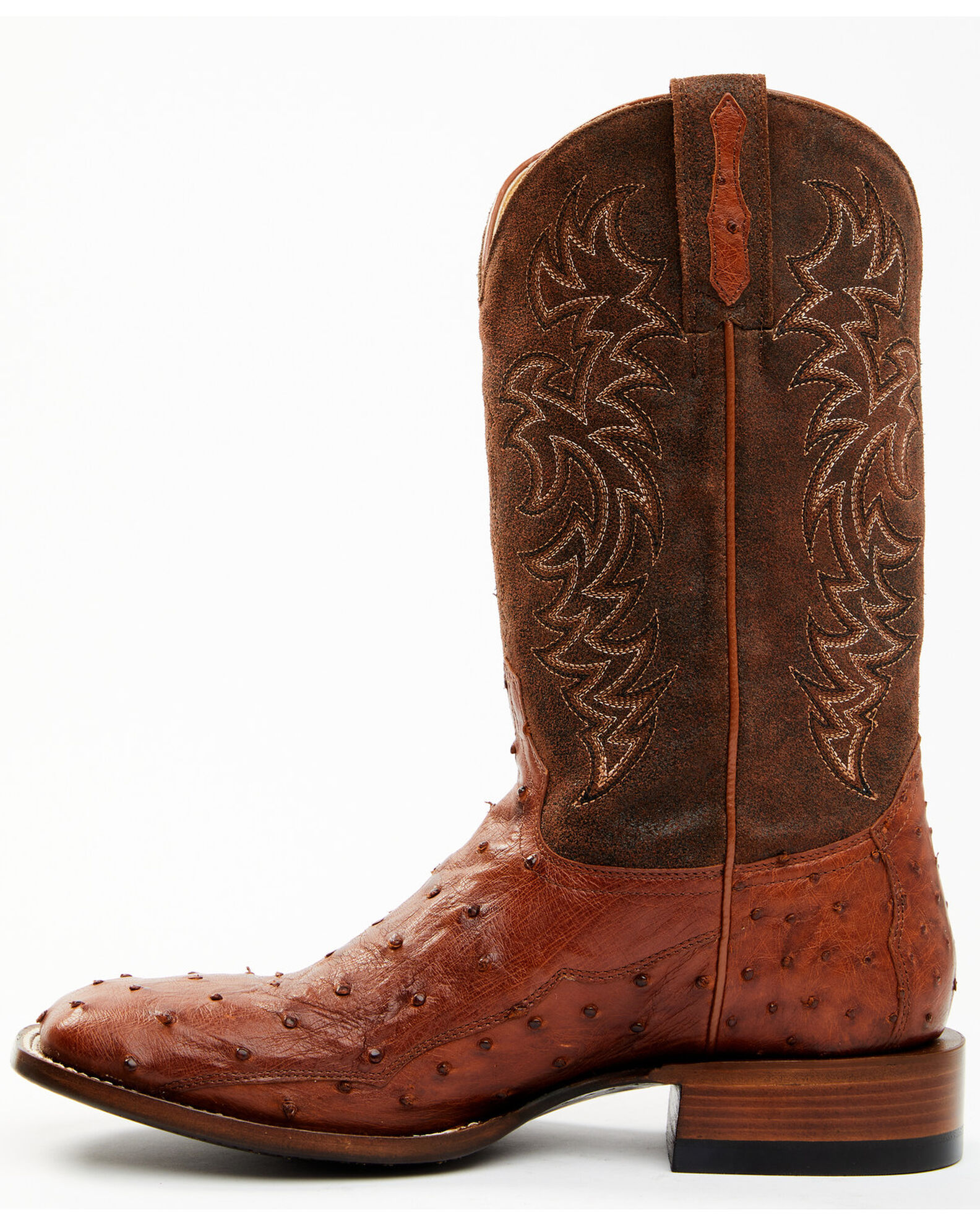 Image #3 - Cody James Men's Brandy Genuine Ostrich Exotic Western Boots - Broad Square Toe, Red, hi-res