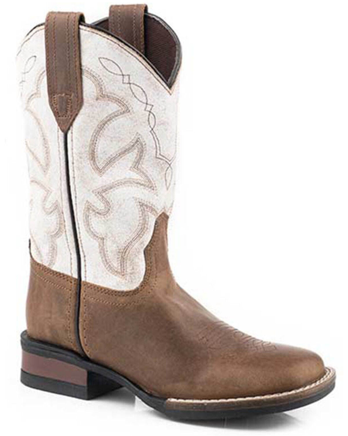 Roper Boys' Monterey Western Boots - Broad Square Toe, Tan, hi-res