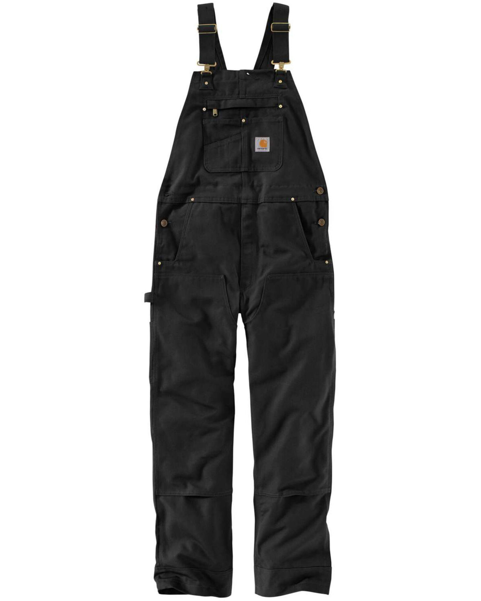 Work N' Sport Men's Flex Duck Bib Overalls - L - Black - Men's Work Bibs and Overalls