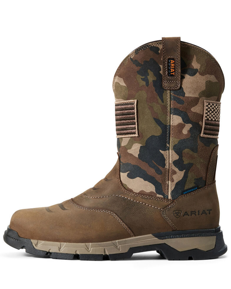 Ariat Men's Rebar Patriot Waterproof Western Work Boots - Square Toe