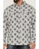Image #3 - Brothers and Sons Men's All-Over Floral Print Long Sleeve Button Down Western Shirt, Light Grey, hi-res