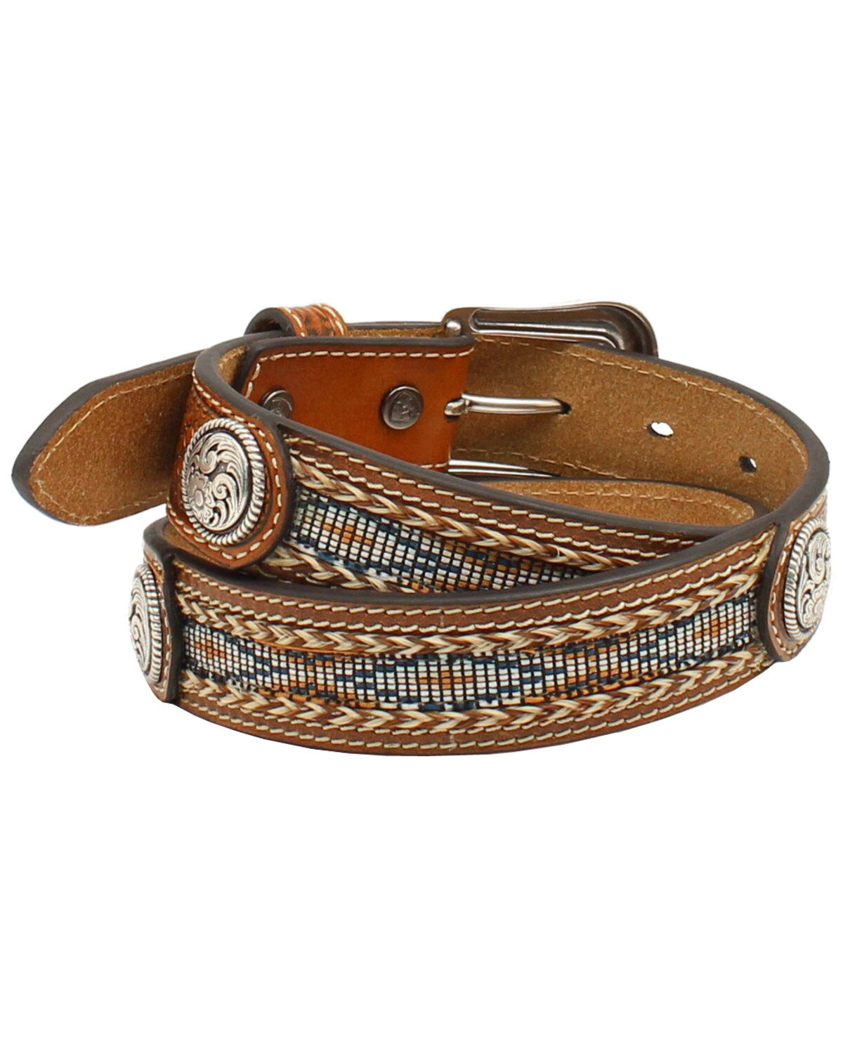 Image #2 - Ariat Boys' Beaded Basketweave Belt, , hi-res