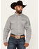 Image #1 - Wrangler Men's Mexico Flag Logo Geo Print Long Sleeve Button-Down Western Shirt, Grey, hi-res