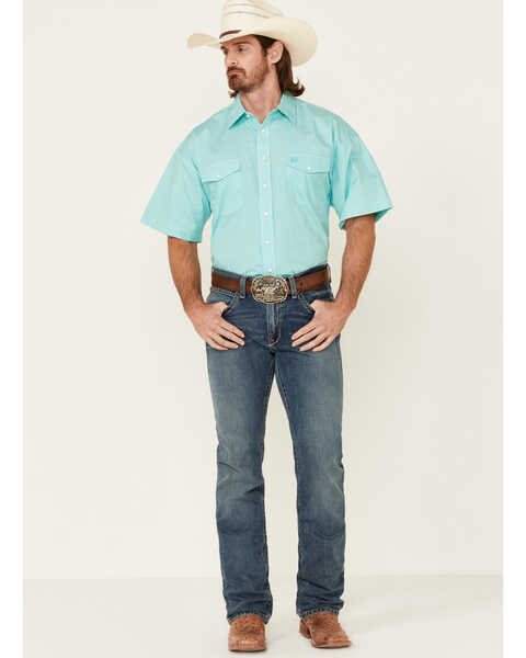 Image #2 - Panhandle Select Men's Geo Print Short Sleeve Snap Western Shirt , , hi-res