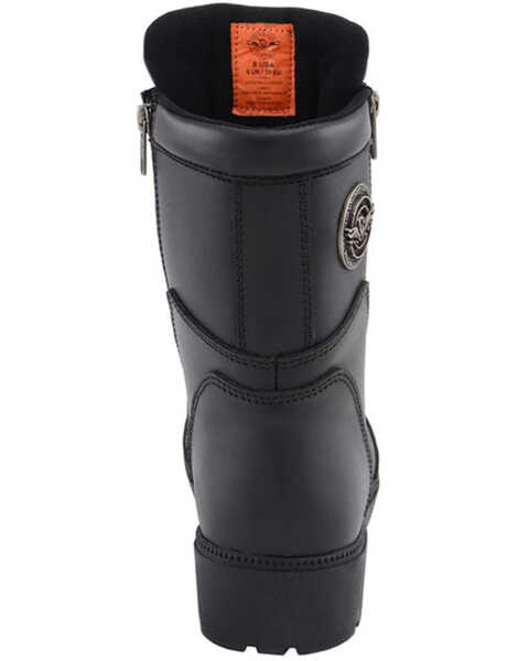 Image #5 - Milwaukee Leather Women's Black Moto Zipper Boots - Soft Toe, Black, hi-res