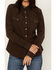 Cleo + Wolf Women's Pincord Button Down Long Sleeve Snap Western Shirt, Chocolate, hi-res