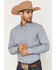 Image #1 - Cody James Men's Missouri Frontier Geo Print Long Sleeve Button-Down Stretch Western Shirt, Blue, hi-res