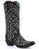 Image #1 - Corral Women's Dark Brown Full Studded Western Boots - Snip Toe, , hi-res