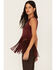 Image #4 - Shyanne Women's Faux Suede Fringe Tank Top, Wine, hi-res