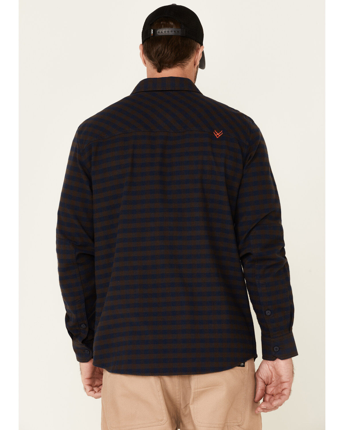 Image #4 - Hawx Men's Navy Newport Herringbone Stretch Check Long Sleeve Work Shirt , , hi-res