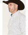 Image #2 - George Strait by Wrangler Men's Plaid Print Long Sleeve Button-Down Stretch Western Shirt - Big, White, hi-res