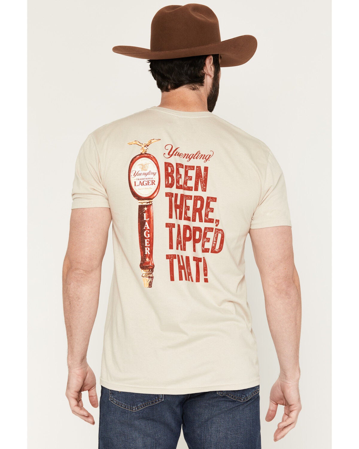 Image #1 - Yuengling Men's Tapped That Short Sleeve Graphic T-Shirt, Sand, hi-res