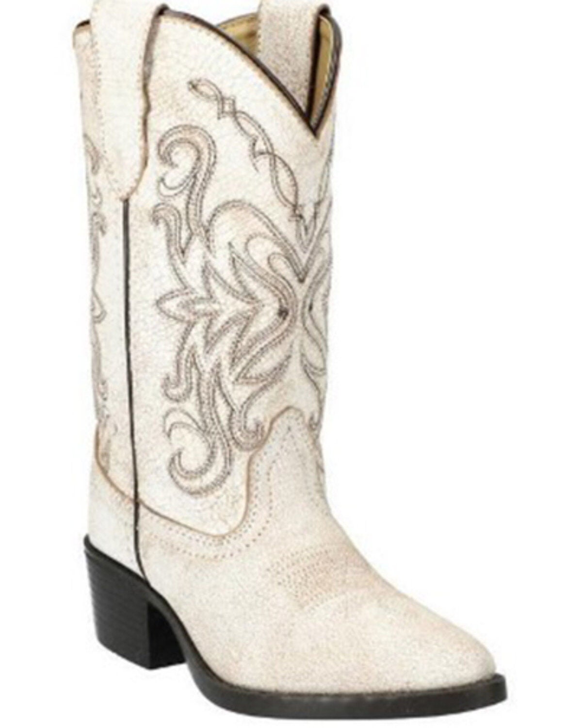 Smoky Mountain Girls' Carolina Western Boots - Round Toe, White, hi-res