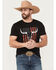 Image #1 - Cowboy Hardware Men's Boot Barn Exclusive Logo Short Sleeve Graphic T-Shirt, Black, hi-res