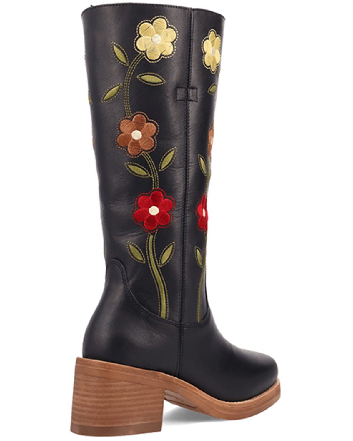Image #6 - Dingo Women's Floral Bloom Fashion Boots - Round Toe, Black, hi-res