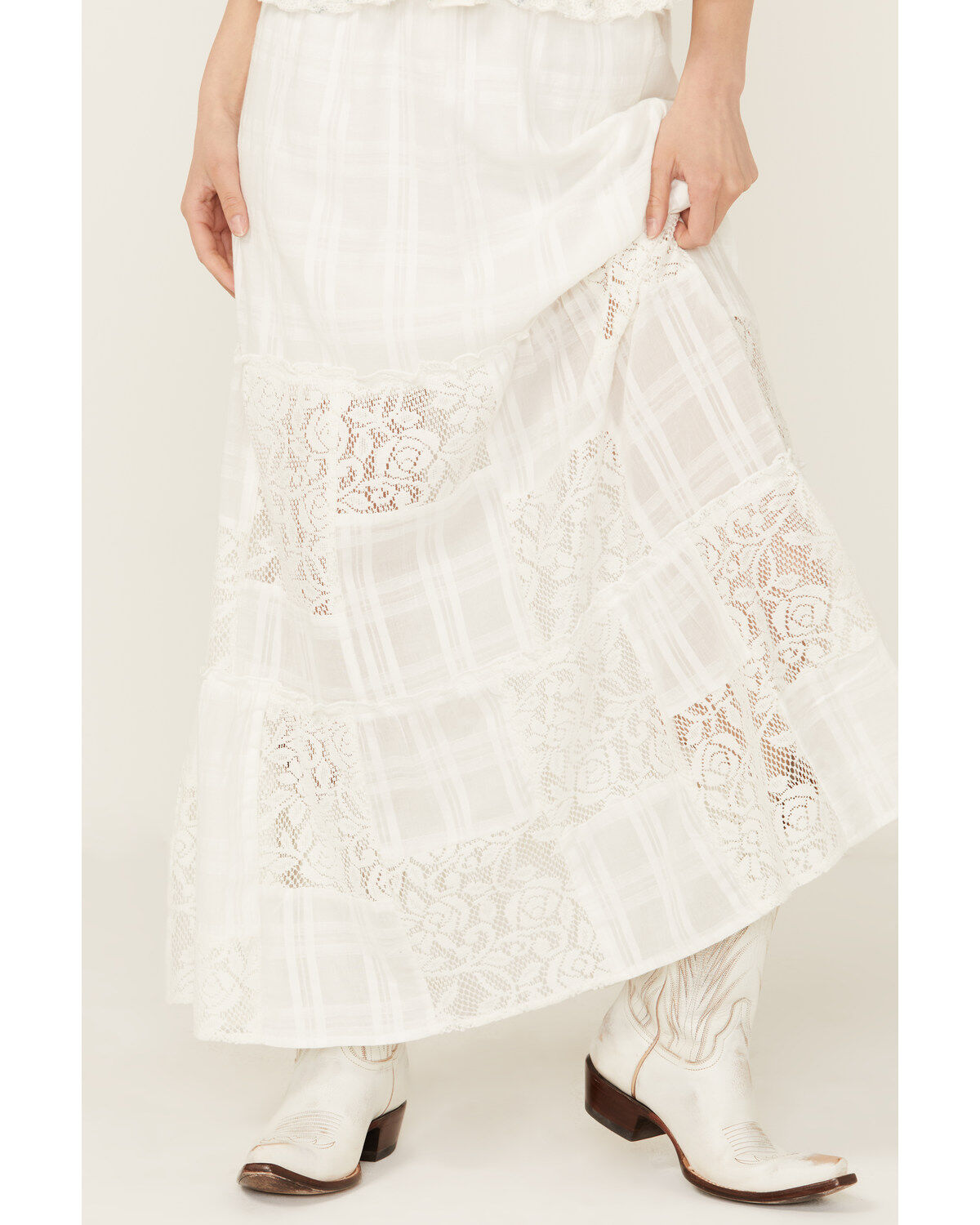 Image #2 - Shyanne Women's Patchwork Skirt, White, hi-res