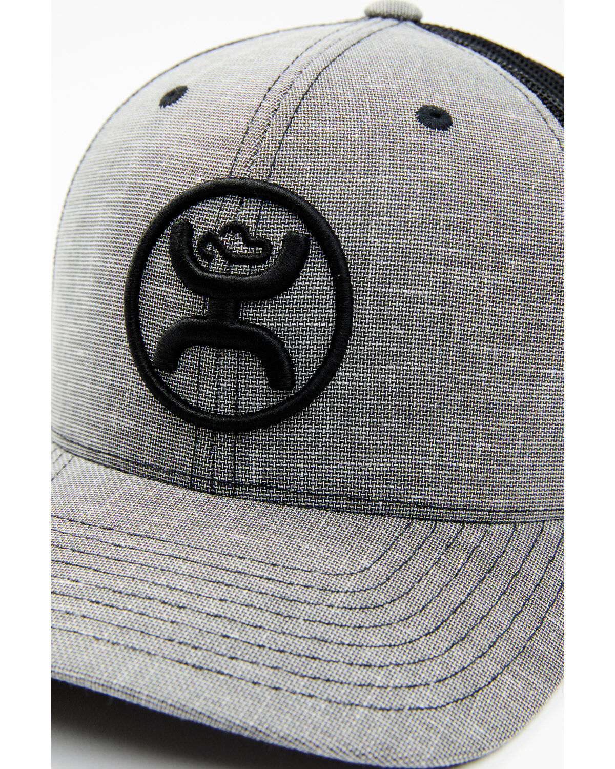 Image #2 - HOOey Men's O Classic Embroidered Logo Mesh-Back Trucker Cap, Charcoal, hi-res