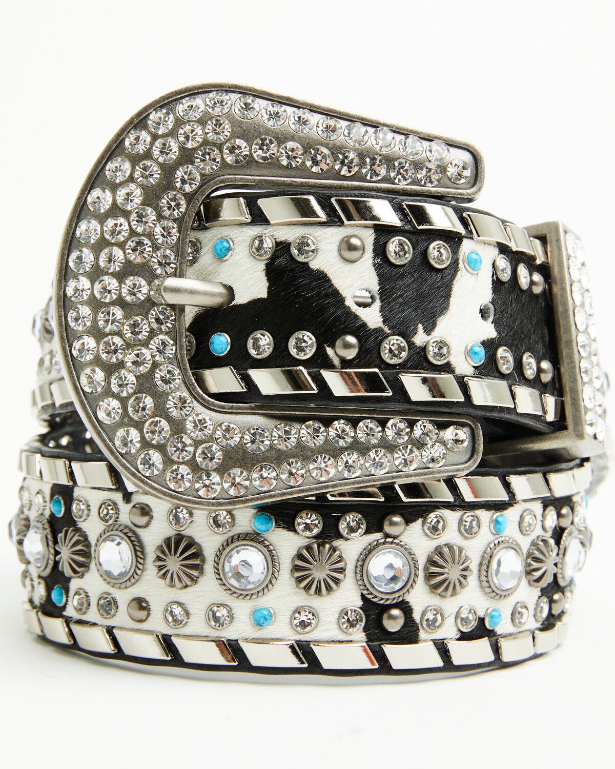 Image #1 - Shyanne Women's Noemi Hairon Embellished Leather Belt, Black, hi-res