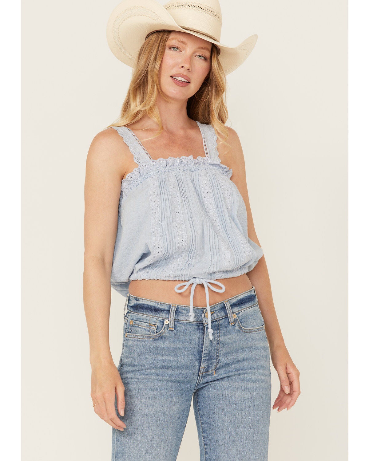 Free People Women's Because Of You Tank Top, Blue, hi-res