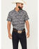 Image #1 - Rock & Roll Denim Men's Boot Barn Exclusive Tek Southwestern Short Sleeve Snap Stretch Western Shirt, Black, hi-res
