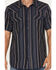 Image #3 - Cody James Men's Highland Rim Striped Print Short Sleeve Snap Western Shirt, Navy, hi-res