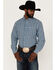 Image #1 - Panhandle Select Men's Check Plaid Print Long Sleeve Button Down Western Shirt, Blue, hi-res