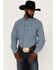 Panhandle Select Men's Check Plaid Print Long Sleeve Button Down Western Shirt , Blue, hi-res