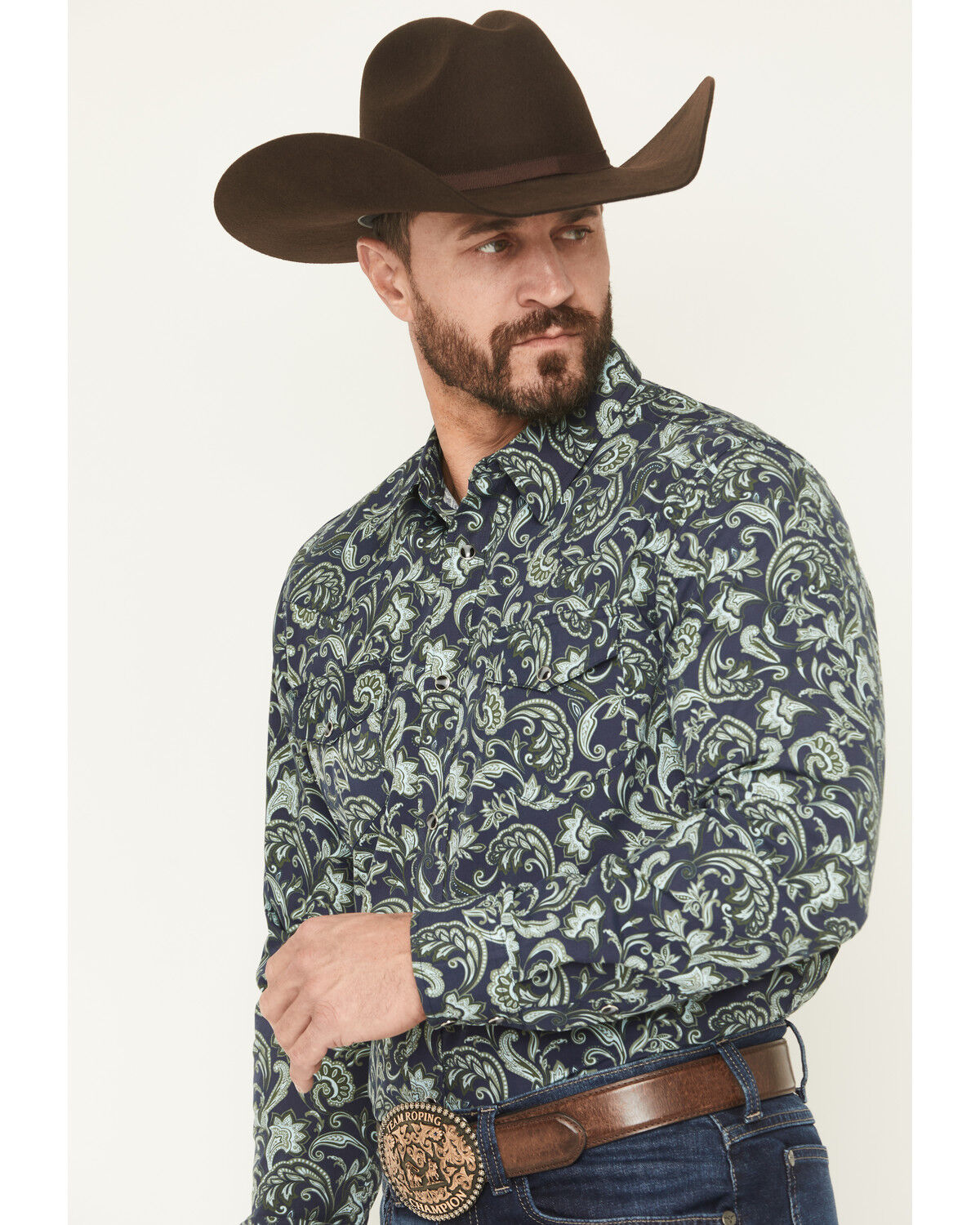 Product Name:  Gibson Trading Co Men's Hubert Floral Print Long Sleeve Snap Stretch Western Shirt - Tall