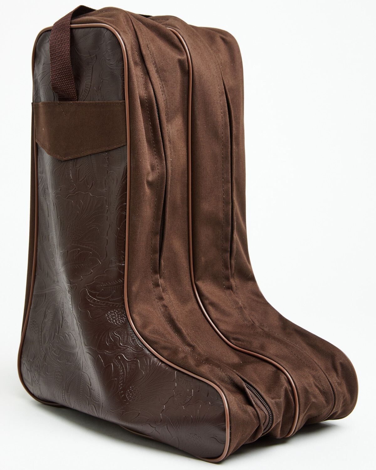 Image #1 - Boot Barn Faux Leather Floral Tooled Boot Bag, Brown, hi-res