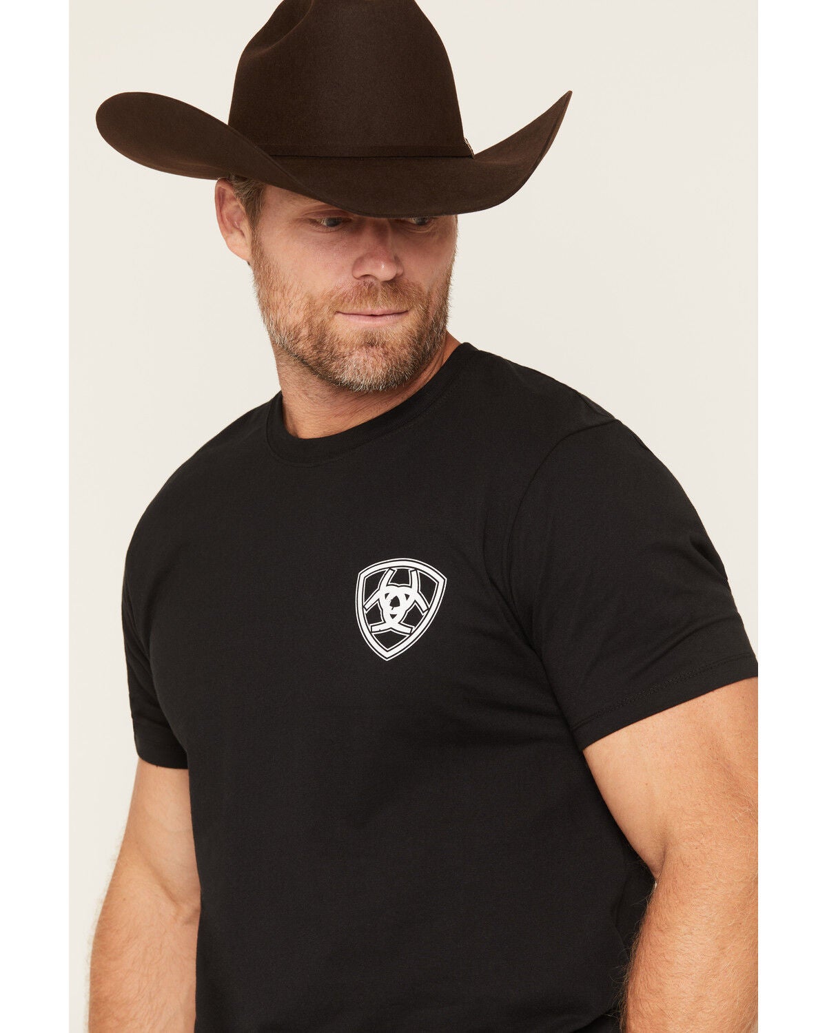 Image #3 - Ariat Men's Silo Charge Short Sleeve Graphic T-Shirt, Black, hi-res