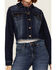 Image #3 - Shyanne Women's Southwestern Embroidered Cropped Denim Jacket, Dark Wash, hi-res